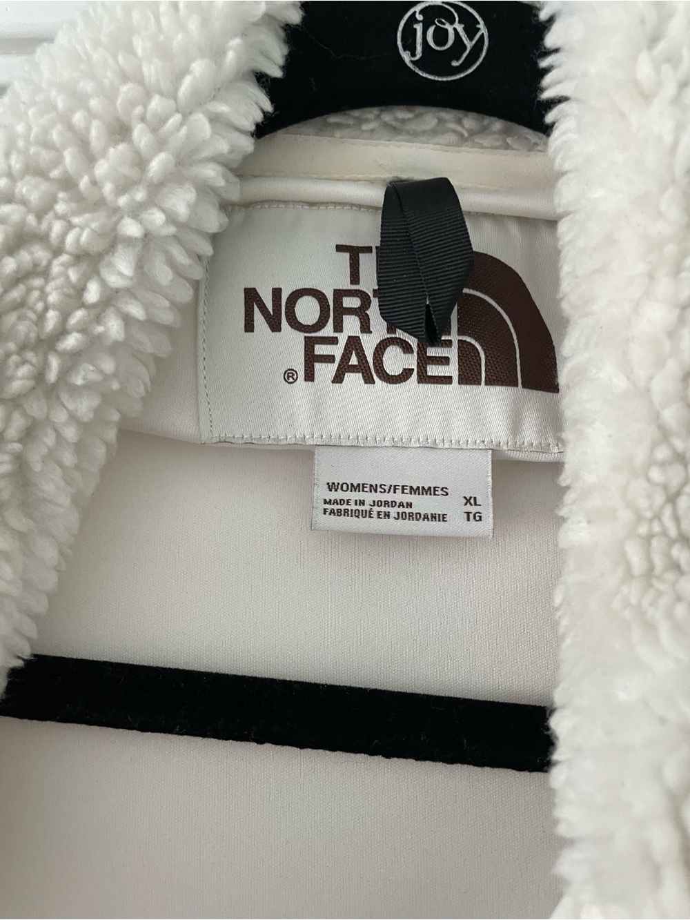 The North Face Cream Teddy Sherpa Jacket with Dark Trim - Picture 4 of 4